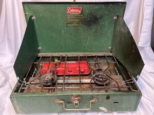 Coleman 413G Two Burner Green Gas Camp Stove Vintage 海外 即決