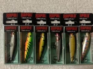 (LOT OF 6) RAPALA ORIGINAL F-7. F07. 1/8oz. MULTIPLE COLORS 6 DIFFERENT NIP 海外 即決