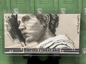 Topps Star Wars Empire Strikes Back Widevision 3D Princess Leia Sketch 1/1 Haun 海外 即決