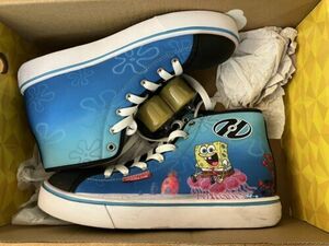 Men's ヒーリーズ Hustle Spongebob Rolling Shoes Black/White/Blue 27cm(US9) 海外 即決