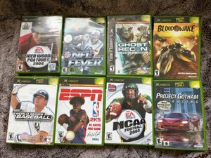 Lot of 8 Xbox Games Works-Gotham Football Baseball ESPN Blood Wake Ghost Recon 海外 即決