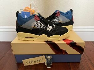 25.5cm(US7.5) - Jordan 4 Retro x Union LA Mid Off Noir 海外 即決