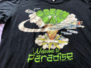 Size Large-Green Day Welcome To Paradise TShirt 2014 Dookie Bay Island VTG Style 海外 即決