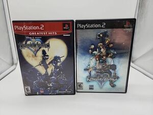 Kingdom Hearts 1 and 2 PS2 PlayStation 2 Bundle Lot - OneBlack Label w/ Manuals 海外 即決