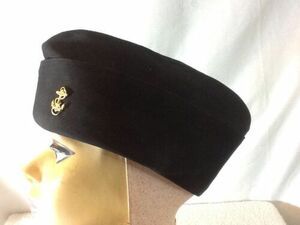 Nice KINGFORM CAP CO Black Military Hat With ANCHOR Mens 7 Womans 22 MUST HAVE 海外 即決