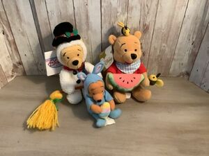 Disney Winnie The Pooh Plush Bears Halloween Christmas Easter Summer Lot Of 4 海外 即決