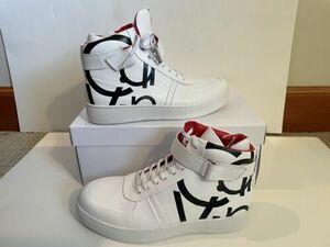 新品 In Box Calvin Klein Navin Logo Hi Top レザー スニーカーs メンズ Sz 7.5 M Shoes 海外 即決