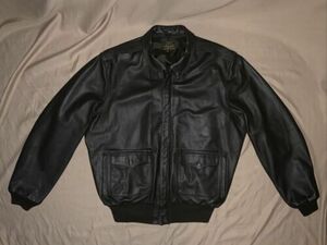 Gibson & Barnes Type A-2 WW2 Style Bomber Jacket Brown Leather Size 48 T 海外 即決