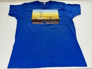 Vintage North Dakota T-Shirt Single Stitch Graphic Blue Adult XL Dwight Hegel 80 海外 即決