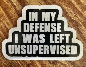 in my defense sticker decal car funny prank men gift manly birthday fathers day 海外 即決