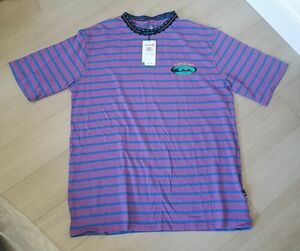 MENS QUIKSILVER ORIGINALS JACQUARD PURPLE T-SHIRT VINTAGE STYLE OMNI LARGE NEW 海外 即決