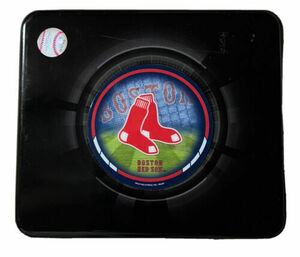 Leather Boston Red Sox Bi Fold Wallet Baseball Embossed Logo MLB With Tin 海外 即決