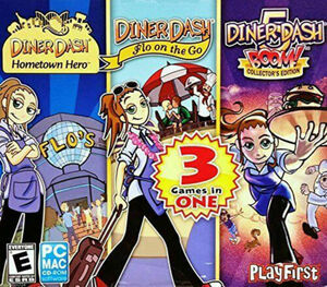 PC Diner Dash 3 Games! Hometown Hero, Flo Go, and Boom! Collectors Edition *New* 海外 即決