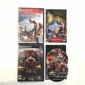 God of War II 1 2 Lot Complete CIB PS2 PlayStation 2 Bonus Disc Black Label 海外 即決