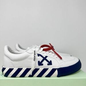 Off-White Vulcanized Low Top Men's スニーカーs 22cm(US4)4 EU / 11 US White Navy Blue 海外 即決