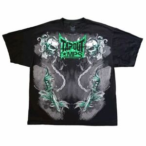 Vtg Tapout MPS T Shirt Mens XXL Black Green MMA UFC Skull Snake Short Sleeve Y2K 海外 即決