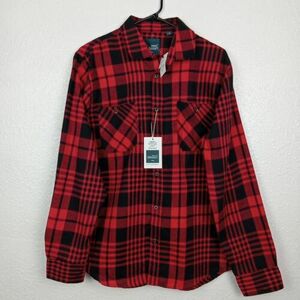 Bruno Supersoft Flannel Shirt Men's Medium Red Black Plaid Original Vintage LS 海外 即決