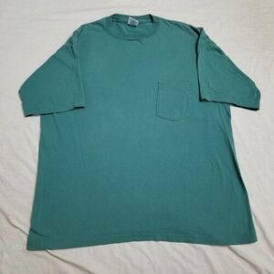 Vintage 90s GAP Pocket T Shirt Blue Teal Made in USA Blank Faded Grunge Skate XL 海外 即決