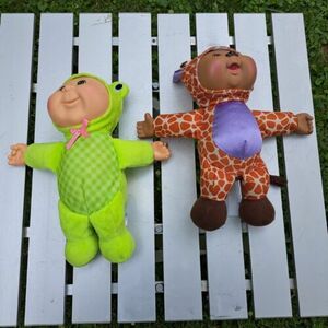 CABBAGE PATCH KIDS ZOO FRIENDS CUTIES 10" DOLLS OPHELIA FROG + GARNET GIRAFFE 2 海外 即決