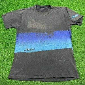 Vintage 1988 Hobie USA Neon Wave Wrap Around Print Tropical Surf T-Shirt Medium 海外 即決