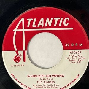 The Embers Where Did I Go Wrong, You Got What You Got 7" プロモ 45 Atlantic 2627 海外 即決