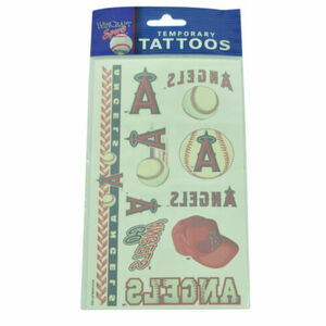 MLB Los Angeles Angels Temporary 10 Tattoos Win Craft Sports Quick Easy Logos 海外 即決