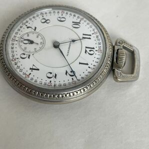 Antique Hampden Pocket Watch No 108 17 Jewel Silver Tone Works RUNS Great 海外 即決の画像3
