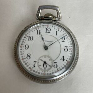 Antique Hampden Pocket Watch No 108 17 Jewel Silver Tone Works RUNS Great 海外 即決の画像1