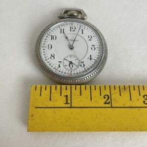 Antique Hampden Pocket Watch No 108 17 Jewel Silver Tone Works RUNS Great 海外 即決の画像6