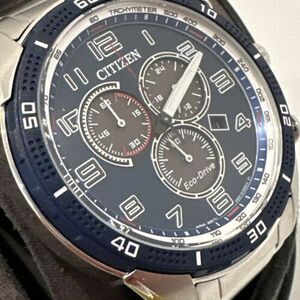 Citizen AR Chronograph Eco-Drive AT2440-51L 45mm Silver-Tone Stainless Steel... 海外 即決