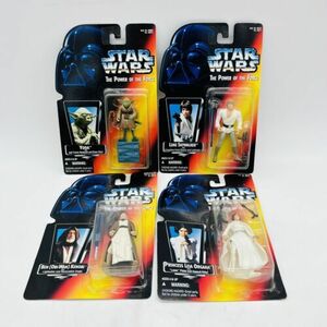 Star Wars 90s POTF Obi-Wan Princess Leia Luke Skywalker Yoda Action Figures 4pk 海外 即決