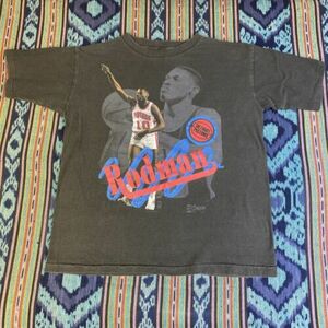 Dennis Rodman Detroit Pistons Bad Boys Salem Vintage T Shirt Large Single Stitch 海外 即決