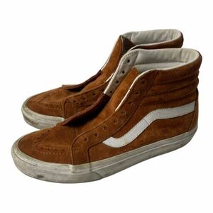 バンズ Sk8-Hi Pig スエード ブラウン Snow White Sneakers High-Top Shoes メンズ Size 7 W 8.5 海外 即決