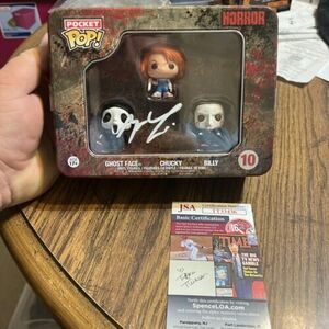 Funko Pocket Pop 3-Pack Tin HORROR #10 GhostFace Chucky Billy Signed Matthew JSA 海外 即決