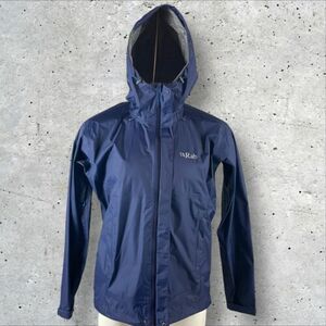 RAB Jacket Mens Large Blue Downpour Pertex Full Zip Hooded Zip Pockets R4 海外 即決