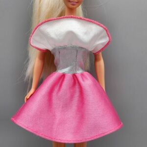 BARBIE DRESS PINK SILVER PARTY DRESS TLC FASHION DOLL CLOTHES 海外 即決