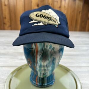 VTG Goodyear Hat Snapback Navy Blue Low Profile Blimp Swingster USA Made 海外 即決