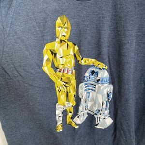 Men's Mad Engine T-Shirt Size Large Star Wars R2D2 C3PO Blue *pre-owned* 海外 即決