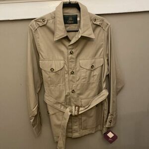 Orvis Jacket Mens 46 Beige Safari Tour Utility Field Fishing Khaki Cargo New 海外 即決