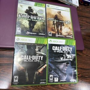 Lot of 4 Call of Duty Microsoft XBOX 360 Games w/ Cases Lot Black Ops MW 1 2 海外 即決