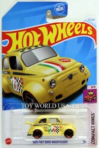 2024 Hot Wheels #117 Compact Kings '60s Fiat 500D Modificado Yellow 海外 即決