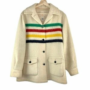 One Size Rare Vintage 60/70’s Hudson Bay Wool Striped Blanket Jacket 海外 即決