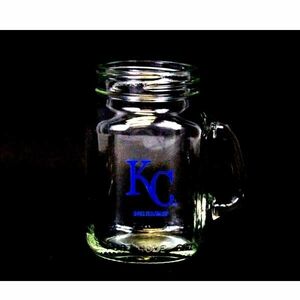 2x MLB Kansas City Royals Baseball Official Merch 4oz Mason Jar Shot Glasses 海外 即決