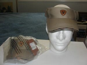 Ariat Adjustable Visor Logo Cap Hat dark khaki color sun visor cotton New 海外 即決