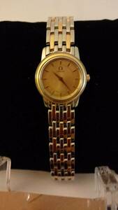 Lady Omega De Ville Prestige Champagne Dial 18K Gold & Stainless Steel阿女仕名 海外 即決