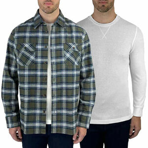 NWT Jachs MFG Men's Heavyweight Flannel And Thermal 2 Pack Green XLT $65 JK226 海外 即決