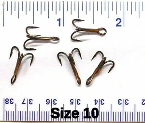 144 Danielson Bronze Treble Fish Fishing Hooks Size 10 - 572GR-10 海外 即決