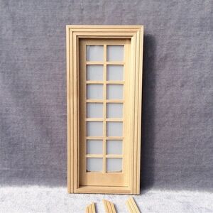 AirAds Dollhouse DIY 1:12 Miniature French Glass Front Door Unfinished Wood 海外 即決