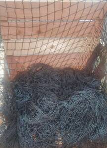 Approx 30x8 Feet Authentic Used Fishing Net Fish Netting Nautical VERY CLEAN NET 海外 即決