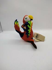 Vintage 1997 Annalee Ross Red Parrot McCaw with Branch and Hanging Cords 241197 海外 即決